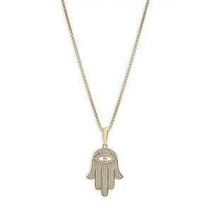 Bloomingdale's Diamond & 14K Yellow Gold Hamsa Pendant Necklace - $4700 Retail